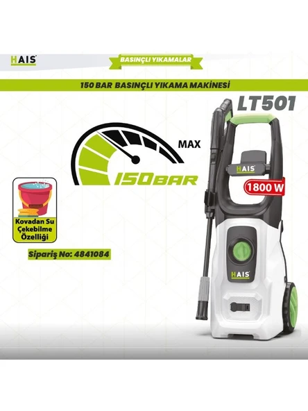 Yıkama Makinesi 150 Bar Basınçlı  Lt501-1800A Hais ürün görseli 1
