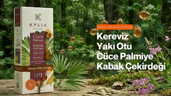 Cüce Palmiye Kabak Çekirdeği Yakı Otu Ekstraktı - Şekersiz Sıvı Takviye 250ml ürün görseli 1