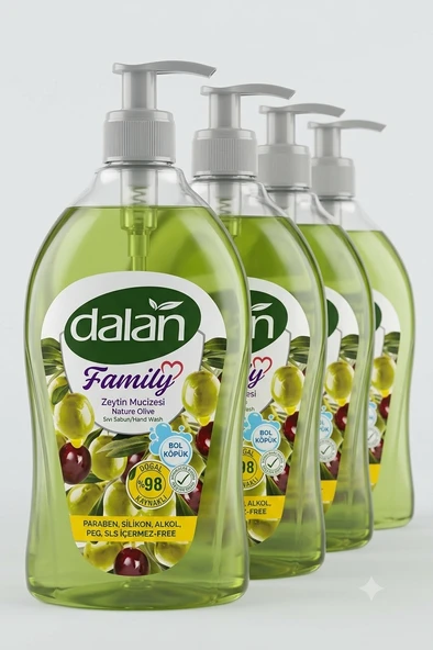 Dalan Family Sıvı Sabun Zeytin 400 ML 4'lü Paket ürün görseli 1