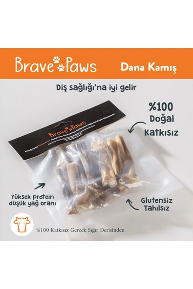 Dana Kamış %100 Doğal Köpek Çiğneme Çubuğu Kurutulmuş 100 gr Dana Kamış Köpek Ödülü ürün görseli 1