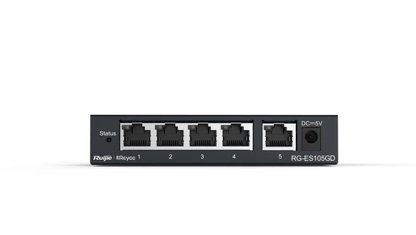 Ruijie-Reyee RG-ES105GD 5 Port 10-100-1000 Mbps Gbit Yönetilemez Switch Çelik Kasa ürün görseli 1