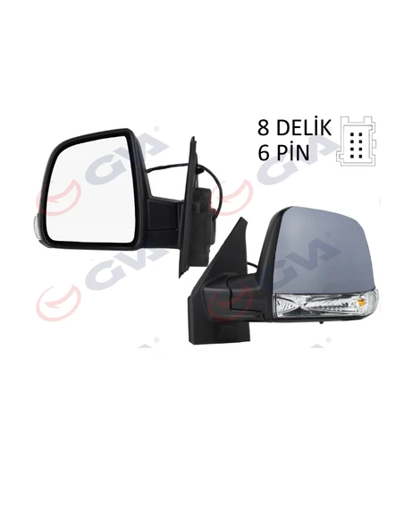 FİAT DOBLO 11> DIŞ DİKİZ AYNASI SOL  ELEKTRİKLİ SİNYALLİ ASTARLI TEK CAMLI ürün görseli 1