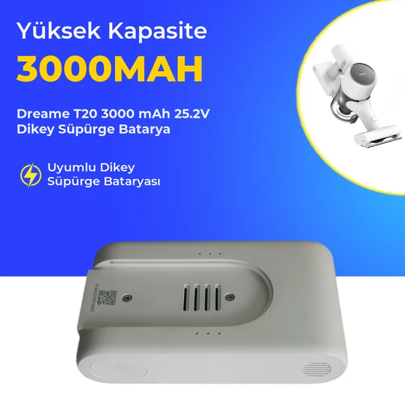 Dreame T20 3000 mAh 25.2V Dikey Süpürge Batarya ürün görseli 1