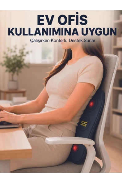YENİ Bel Destek Minderi Isıtmalı Masaj Özellikli Günlük Kullanım TREND ürün görseli 1