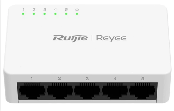 Ruijie Reyee RG-ES05F 5 Portlu, 10-100 Fast Ethernet Tak Çalıştır Switch Plastik Kasa ürün görseli 1