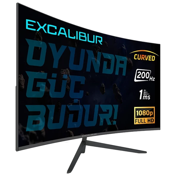 EXCALIBUR 27" VA E27FHD-G 1MS 200Hz HDMI-DP Kavisli Gaming Monitör (1920 X 1080) ürün görseli 1