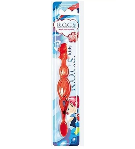 Rocs Kids Diş Fırçası 3-7 Yaş Yumuşak - Kırmızı ürün görseli 1