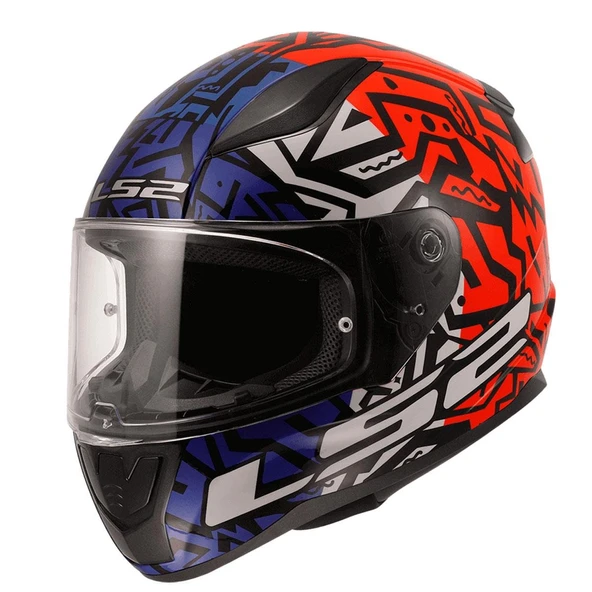 KAPALI KASK LS2 RAPID 2 MEMPHIS KIRMIZI MAVİ ORJİNAL XL ürün görseli 1