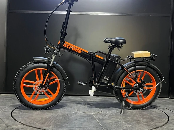 Strada E-Bro Hidrolik Disk Fat Bike Katlanabilir 20 Jant Elektrikli Bisiklet (TURUNCU) ürün görseli 1