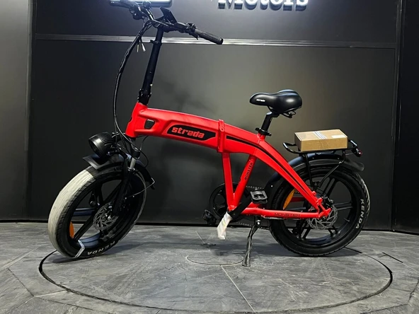 Strada E-Monster 20 Jant Katlanabilir Yüksek Torklu Elektrikli Bisiklet (KIRMIZI) ürün görseli 1