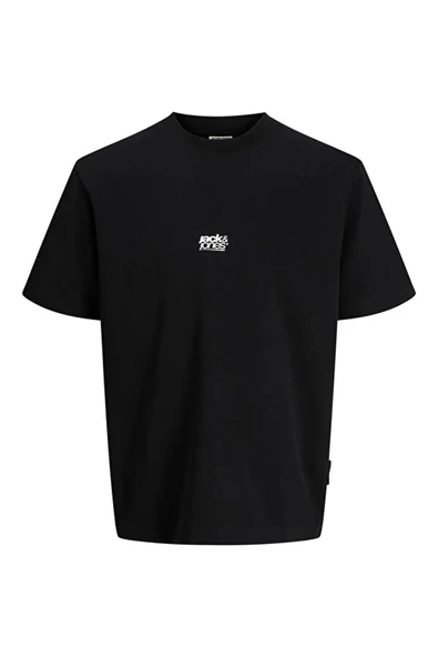 Jack&Jones 12298989 0 Yaka Erkek Tshirt - Siyah ürün görseli 1