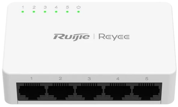 Ruijie Reyee RG-ES05G-L 5 Portlu 10-100-1000 Gigabit Tak Çal Tak Çalıştır Switch Plastik Kasa ürün görseli 1