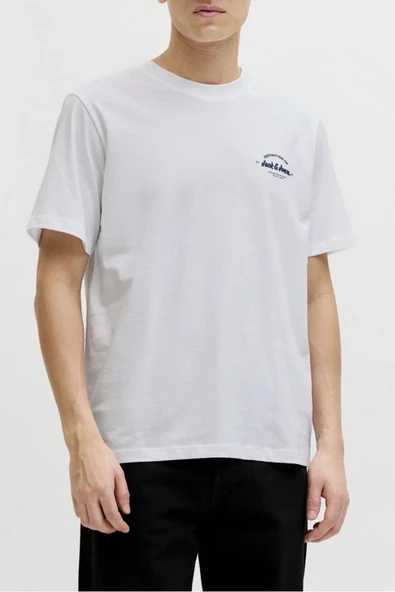 Jack&Jones 12288113 0 Yaka Erkek Tshirt - Ekru ürün görseli 1