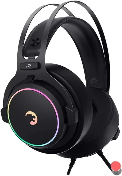 Gamepower Warlord Siyah 7.1 Surround RGB Kablolu Mikrofonlu Kulak Üstü Oyuncu Kulaklığı Teşhir ürün görseli 1