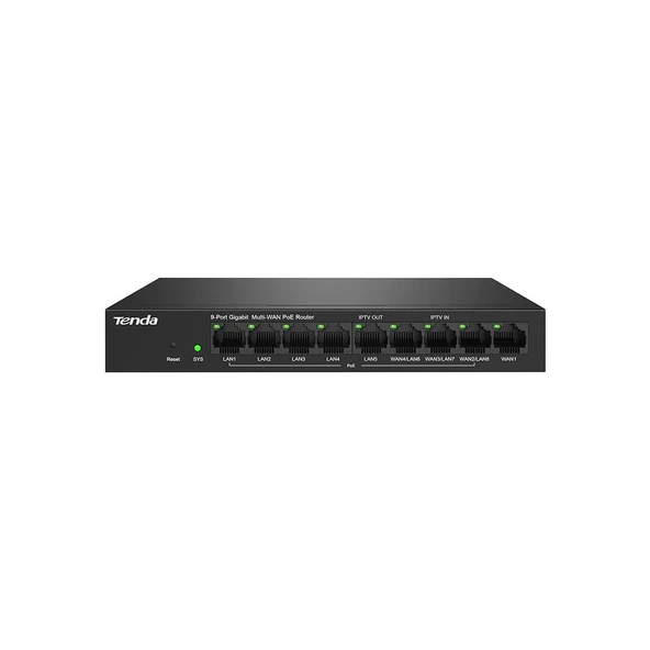 Tenda G0-8G-PoE 9 Port 8 Port Poe+ 10-100-1000 Switch Çelik Kasa POE Router ürün görseli 1