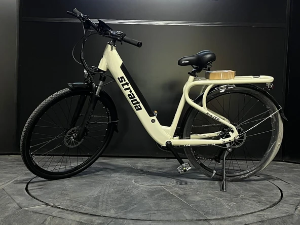 Strada E-Lite 28 inç 13 Ah 250 W Gizli Batarya Hidrolik Fren City Elektrikli Bisiklet (KREM) ürün görseli 1