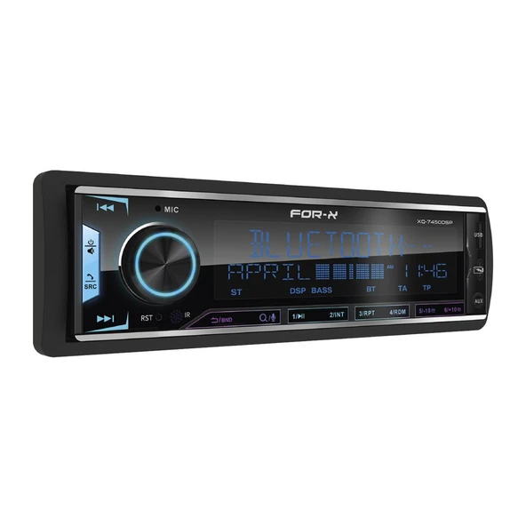 For-X XQ-7450DSP 4 Amfi Çıkışlı 4x100 Watt Dsp+Bluetooth+Multicolor+ Oto Teyp ürün görseli 1