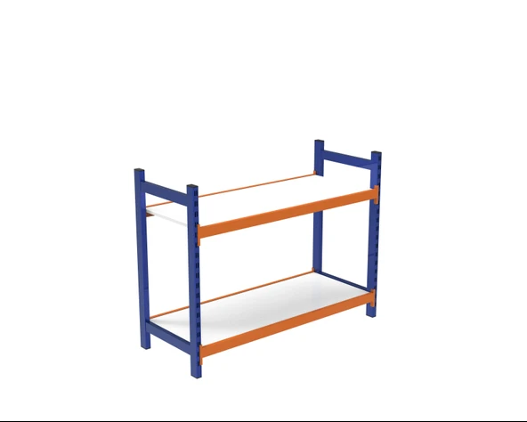 2 Katlı Ahşap Raflı İçten Oturmalı Hafif Rack - 3D Yazıcı Rafı, Depo Rafı  60x120 cm 200 cm ürün görseli 1