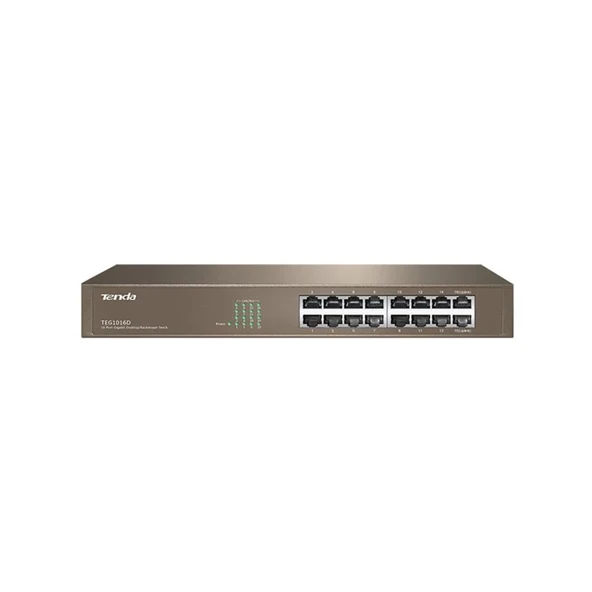Tenda TEG1016D 16 Port 10-100-1000 Mbps Switch Çelik Kasa Rack Mount ürün görseli 1