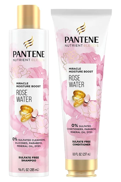 Pantene Rose Water Nemlendirici Sülfatsız Şampuan ve Saç Kremi Seti ürün görseli 1