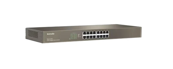 Tenda TEG1016G 16 Port 10-100-1000 Mbps 19" Switch Çelik Kasa Rack Mount ürün görseli 1