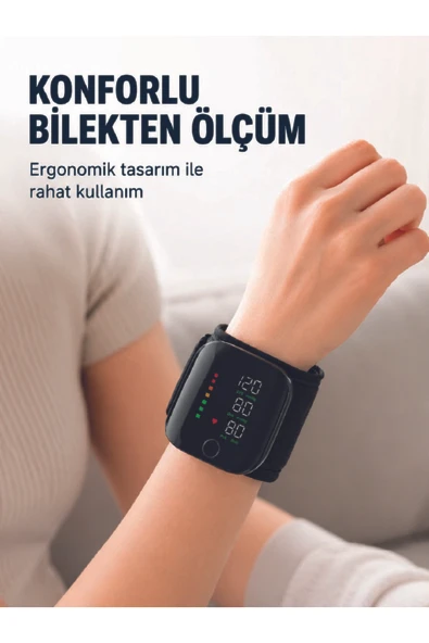 Şarj Edilebilir Bilekten Tansiyon Aleti Tek Tuşla Ölçüm ürün görseli 1