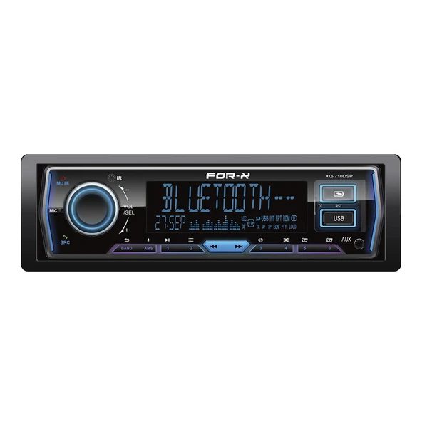 For-X XQ-710DSP App Control+Usb+Dsp+Bluetooth+Multicolor+FM+Aux+4x50 Watt Oto Teyp ürün görseli 1