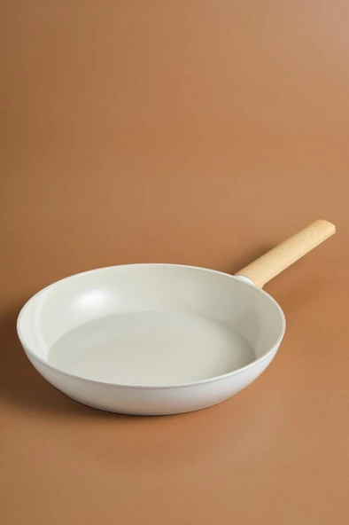 x Refika Swiss Crystal Almond Cream 0 Yağ İle Yanmaz Yapışmaz İndüksiyon Tabanlı Tava 30 Cm ürün görseli 1