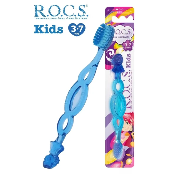 Rocs Kids Diş Fırçası 3-7 Yaş Yumuşak - Mavi ürün görseli 1