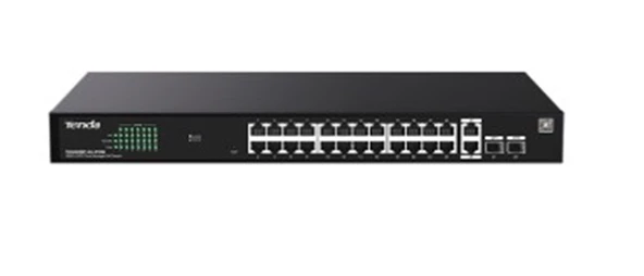 Tenda TEG2228P-24-410W 24 Port 10-100-1000 + 2 Port SFP + 2 Port Uplink Cloud Yönetilebilir ürün görseli 1
