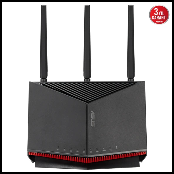 ASUS RT-BE86U, BE6800, 4 Port, 6800Mbps, Dual Band, WİFİ 7, AiMesh, AiProtection Pro, Gigabit Extendable Router ürün görseli 1