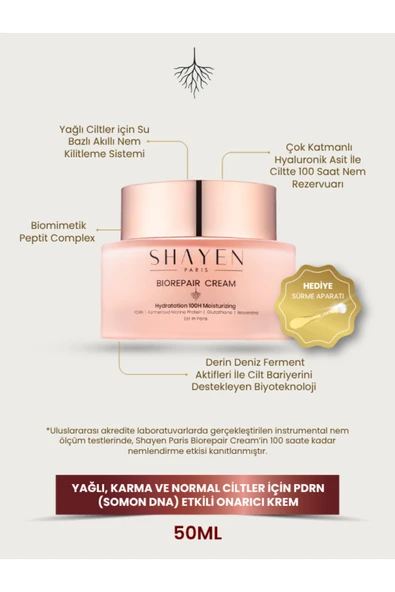 BIO REPAIR CREAM 100H I 100 Saat Etkili Nemlendirme - Somon DNA Yoğun Onarıcı ve Yüz Kremi 50 ml ürün görseli 1