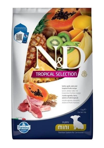 N&D Tropical Selection Kuzu Etli Ve Tropikal Meyveli Mini Irk Yetişkin Köpek Maması 5 Kg ürün görseli 1