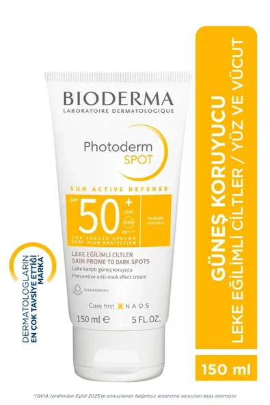 BİODERMA PHOTODERM SPOT SPF 50+ GÜNEŞ VE BAKIM KREMİ 150 ML ürün görseli 1