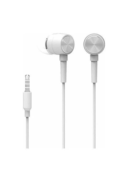 Kablolu Kulak Içi Kulaklık Mikrofonlu 3.5Mm Pc Telefon Uyumlu Beyaz DHH1111WT ürün görseli 1