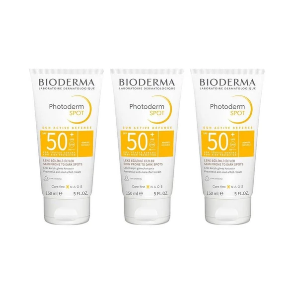 BİODERMA PHOTODERM SPOT SPF 50+ GÜNEŞ VE BAKIM KREMİ 150 ML X 3 ADET ürün görseli 1