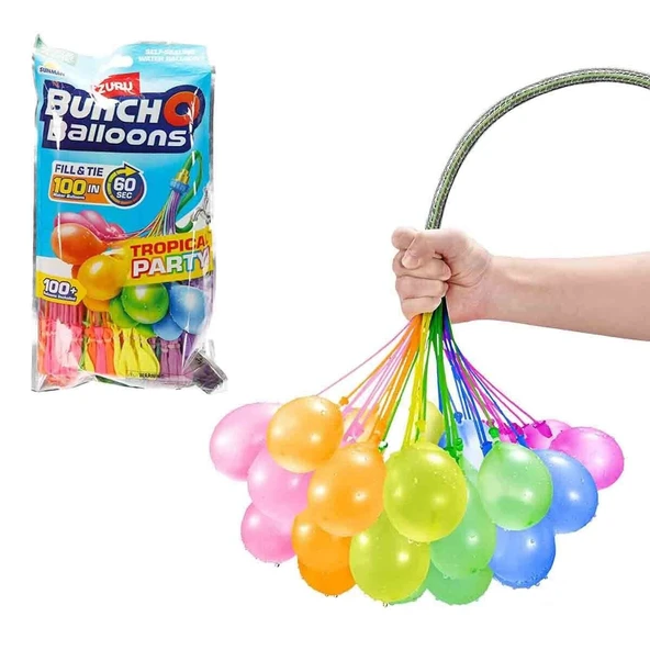 56480 SUN-ZUR-BALON SU POMPASI BUNCH O BALLOONS TROPICAL PARTY 100LÜ KRTL 12D ürün görseli 1