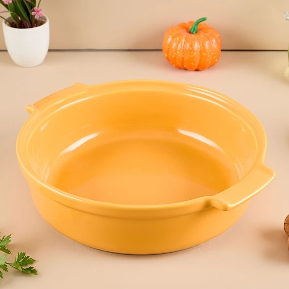 Aryıldız Elissa Yuvarlak Fırın Kabı Sarı 27 cm ürün görseli 1