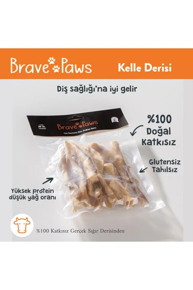 Lamb Headskin Stick - Kuzu Kelle Derisi 100 gr Köpek Ödül Maması %100 Kuzu ürün görseli 1