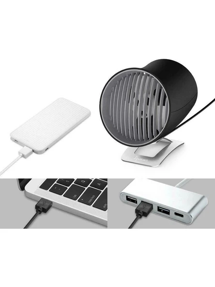 Spigen H911 Beyaz Masaüstü Şarjlı Mini Fan - Resim 4