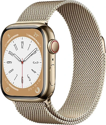 Apple Watch Series 8 GPS + Cellular 45mm Paslanmaz Çelik Kasa Akıllı Saat VİTRİN ürün görseli 1