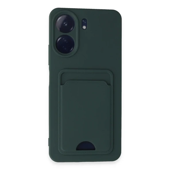 Xiaomi Redmi 13c Kılıf Kelvin Kartvizitli Silikon - Koyu Yeşil ürün görseli 1