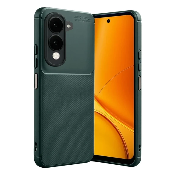 Vivo Y29s Auto Focus Karbon Kapak - Koyu Yeşil ürün görseli 1