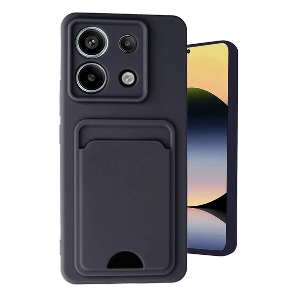 Xiaomi Redmi Note 13 Pro 5g Kılıf Kelvin Kartvizitli Silikon - Siyah ürün görseli 1