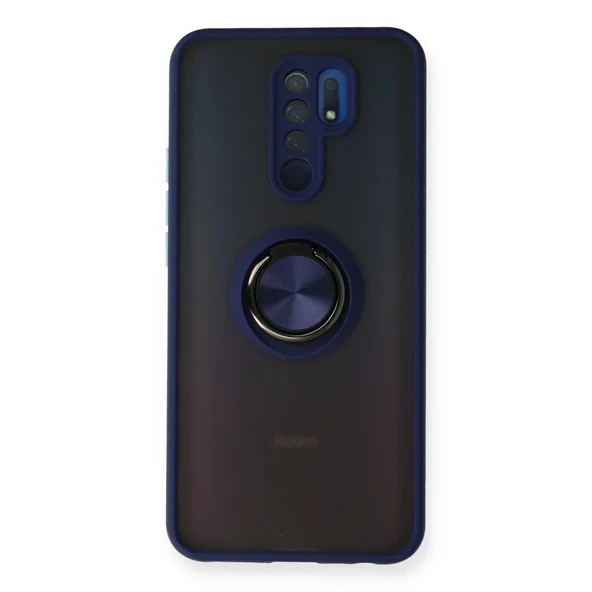 Xiaomi Redmi 9 Kılıf Montreal Yüzüklü Silikon Kapak - Lacivert ürün görseli 1