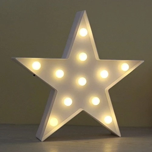 Led Işıklı Beyaz Yıldız Gece Lambası ürün görseli 1