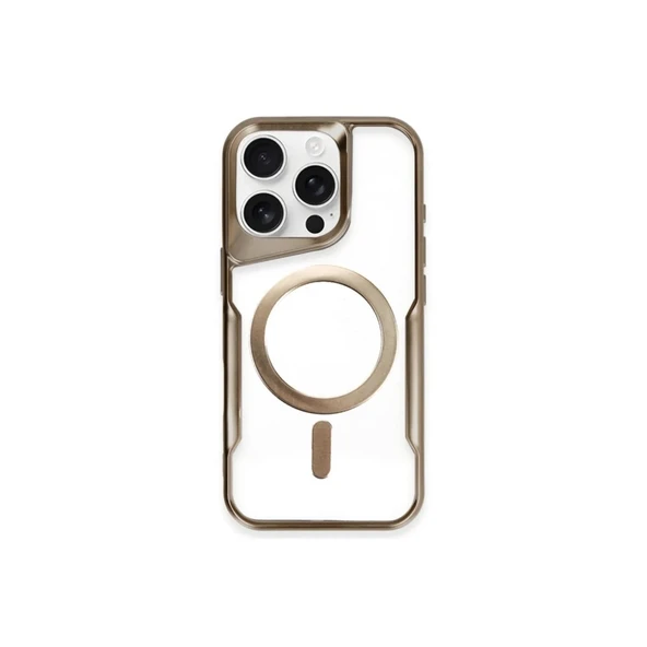 Apple İphone 15 Pro Max Kılıf Boyi Magsafe Silikon Kapak - Kahverengi ürün görseli 1