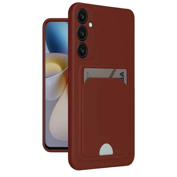 Samsung Galaxy S24 Fe Kılıf Kelvin Kartvizitli Silikon - Bordo ürün görseli 1