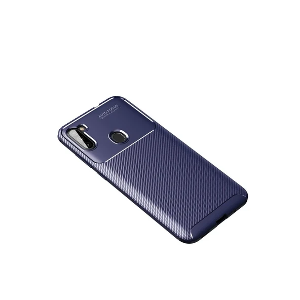 Samsung Galaxy A11 Kılıf Auto Focus Karbon Kapak - Lacivert ürün görseli 1
