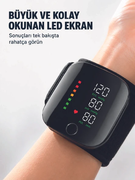 Taşınabilir Şarjlı Bilekten Tansiyon Ölçer Pratik Kullanım ürün görseli 1